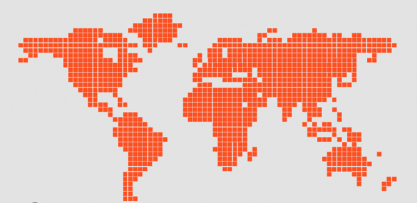 πορτοκαλί παγκόσμιος χάρτης